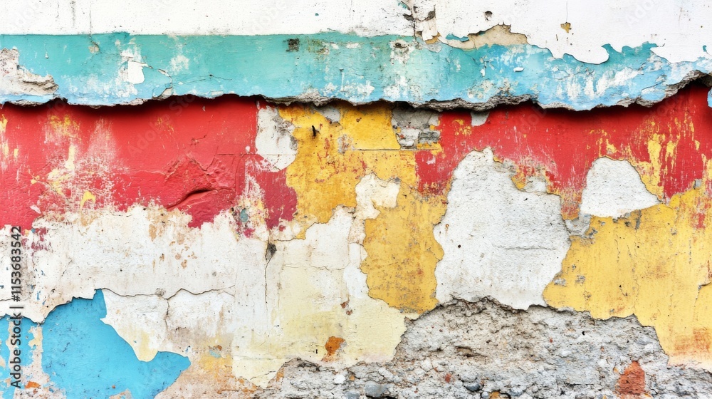 Obraz premium Vibrant Abstract Masonry Wall with Colorful Layers