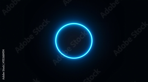 Blue glowing rings on a minimalist black background