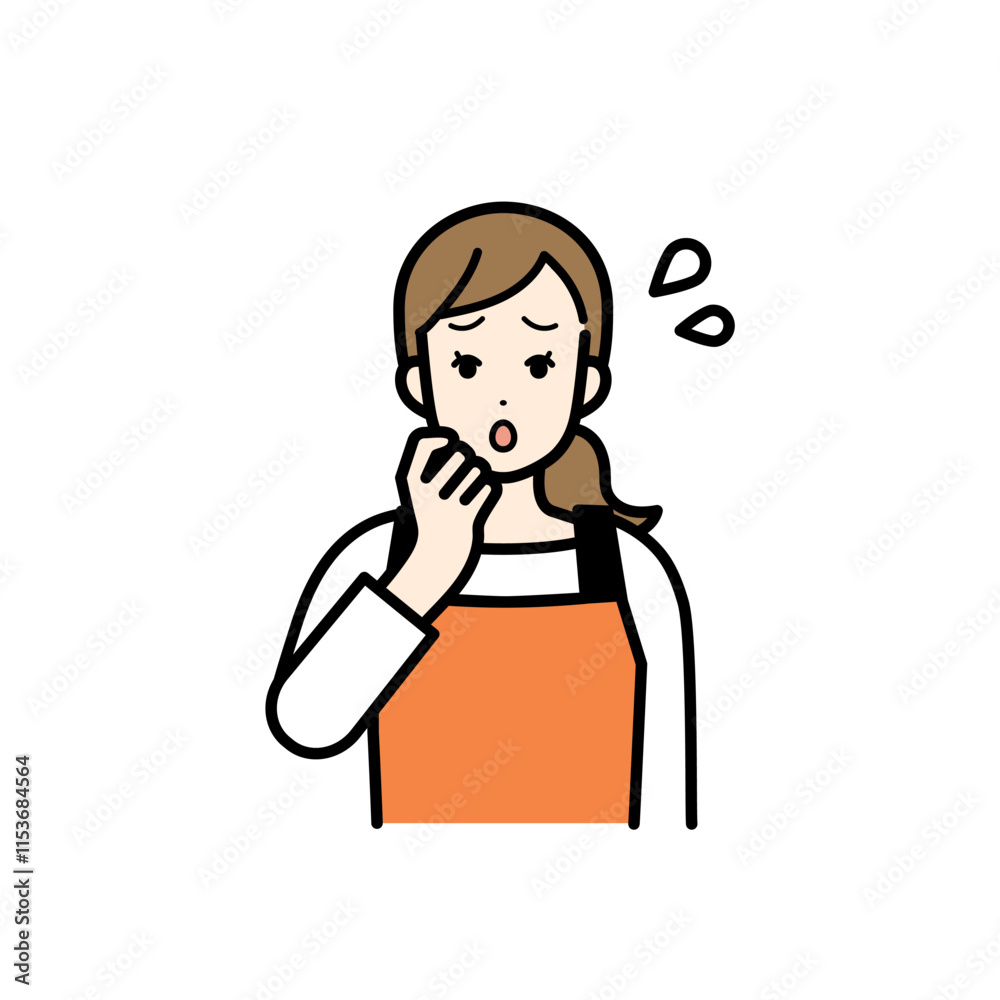 Illustration of housewife in trouble.
Illustration of housewife in trouble.