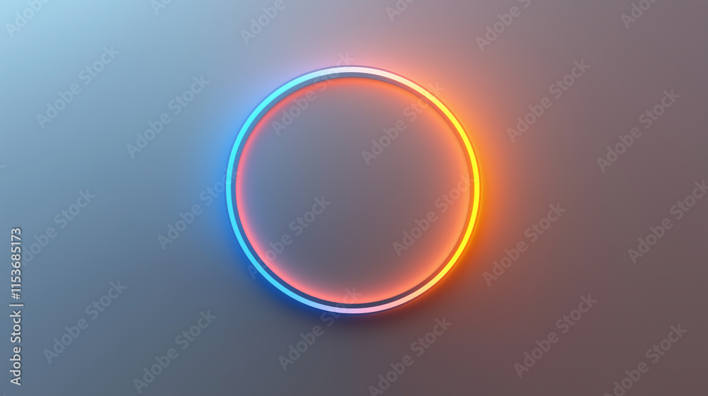 Orange blue rings on black gradient background
