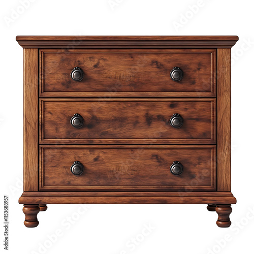 chest of drawers isolated on white background full depth of field  photo