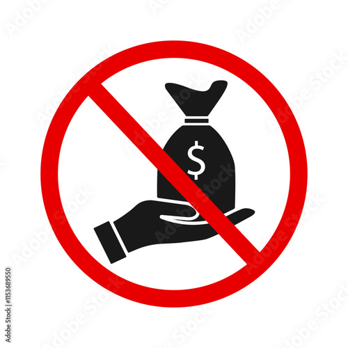 No money bag in saving account icon with flat style