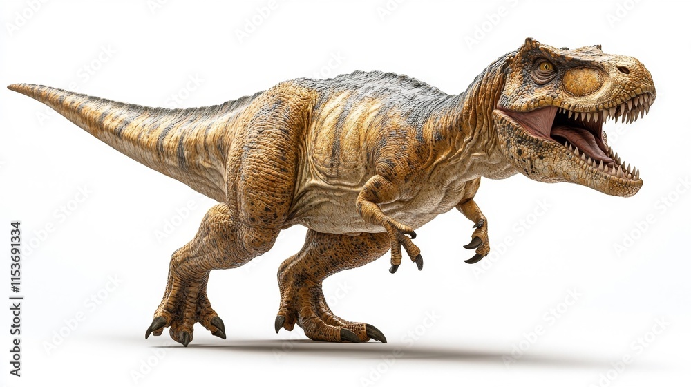 Fototapeta premium Realistic Gorgosaurus on White Background. Generative AI