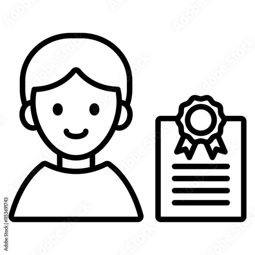 상장을 받은 남학생 아이콘
