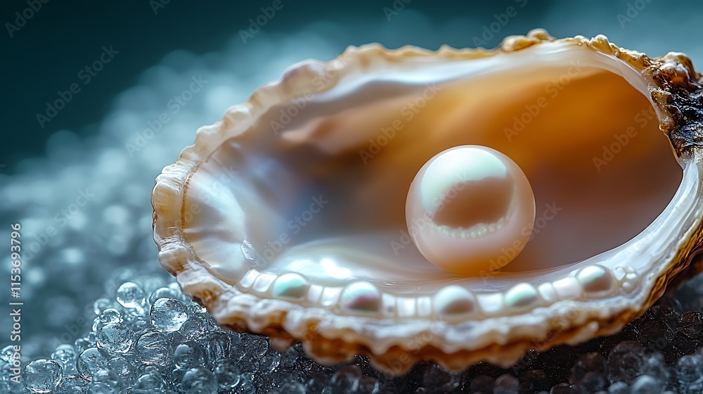 A Single Pearl in Oyster Shell: Nature's Treasure A Single Pearl in Oyster Shell: Nature's Treasure