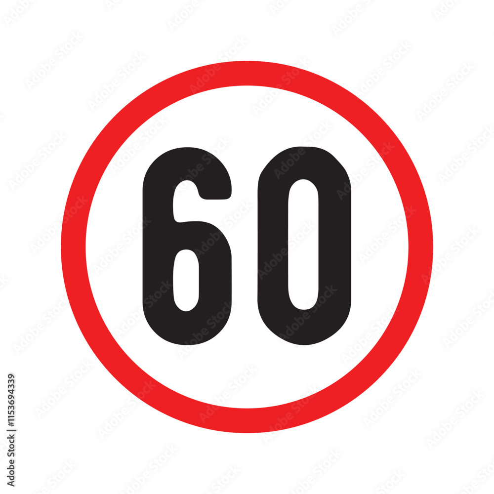 Speed limit sign icon set. Km car speed limit sign set with black number and red circle. Vector illustration in eps 10. Speed limit sign icon set. Km car speed limit sign set with black number and red circle. Vector illustration in eps 10.