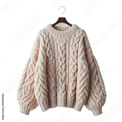 chunky knit cardigan in earthy tones, great for layering over blouses or lightweight tops..isolated on transparent background