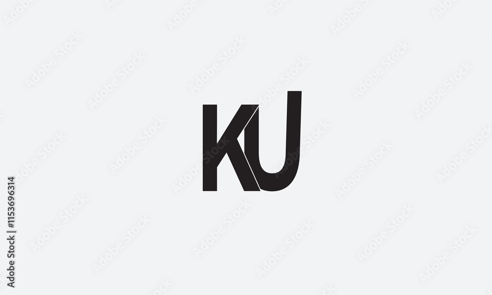 KU, UK, K, U Abstract Letters Logo Monogram KU, UK, K, U Abstract Letters Logo Monogram