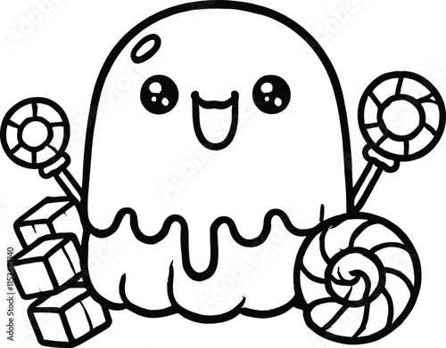 Kawaii Delights Sweet Treats Coloring Fun for Kids, Sugar & Smiles Kawaii Desserts to Color, Kawaii Candyland: Cute Sweet Treats Coloring Pages