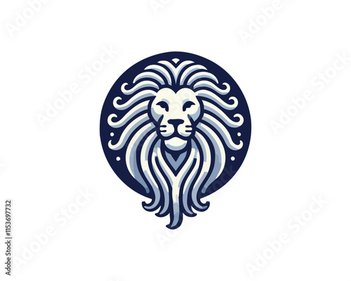 Lion head logo, lion head icon, lion face logo. Simple silhouette. Flat style. Logo design template. Vector illustration. Animal logotype concept.