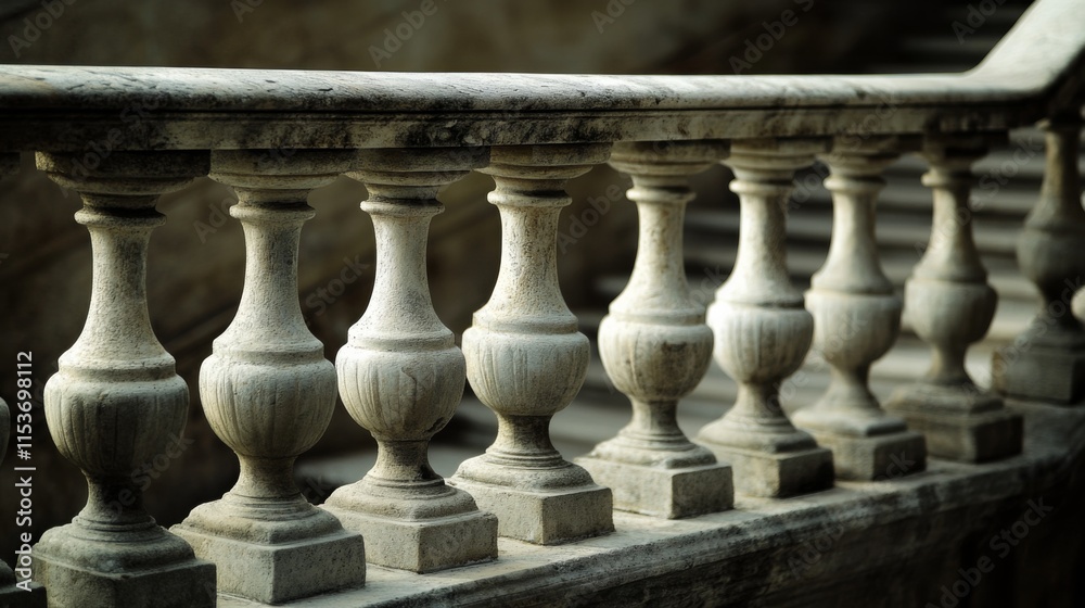 Fototapeta premium Elegant Architectural Details in Dimly Lit Setting
