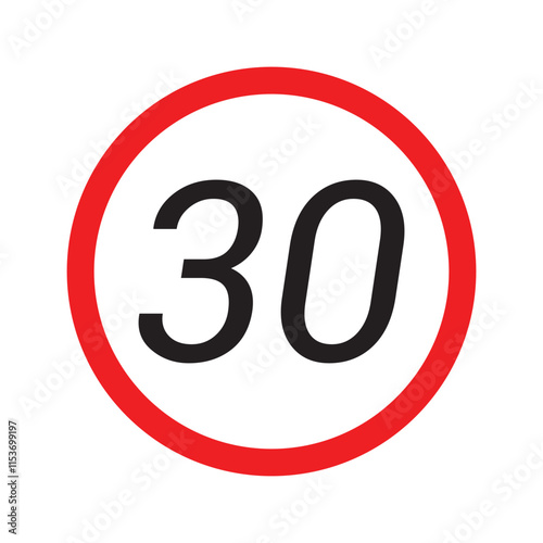 Speed limit highway sign collection. Restriction sign for car drivers not to exceed the speed over 10, 20, 30, 40, 50, 60, 70, 80, 90 and 100 kilometers per hour vector illustration in eps 10.