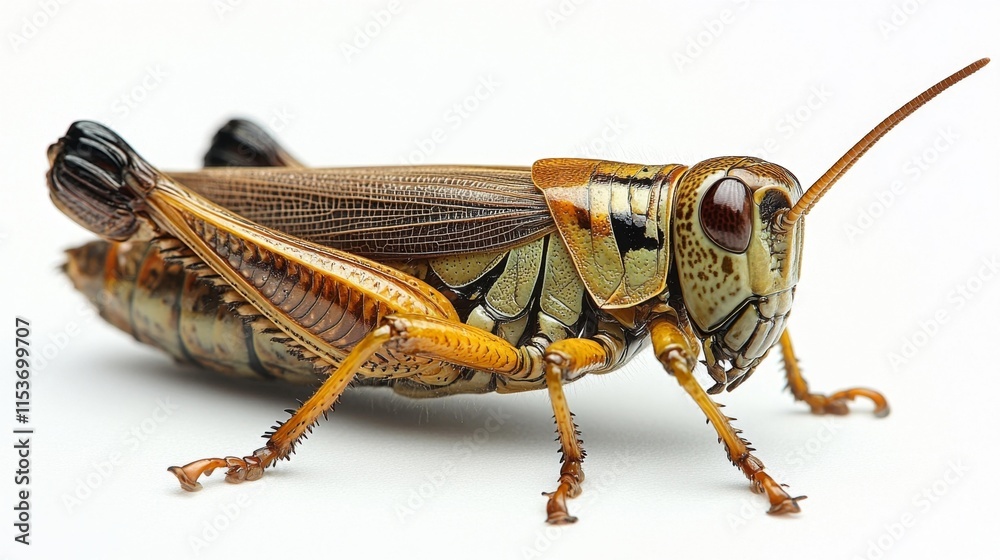 Grasshopper Isolated on White Background. Generative AI Grasshopper Isolated on White Background. Generative AI