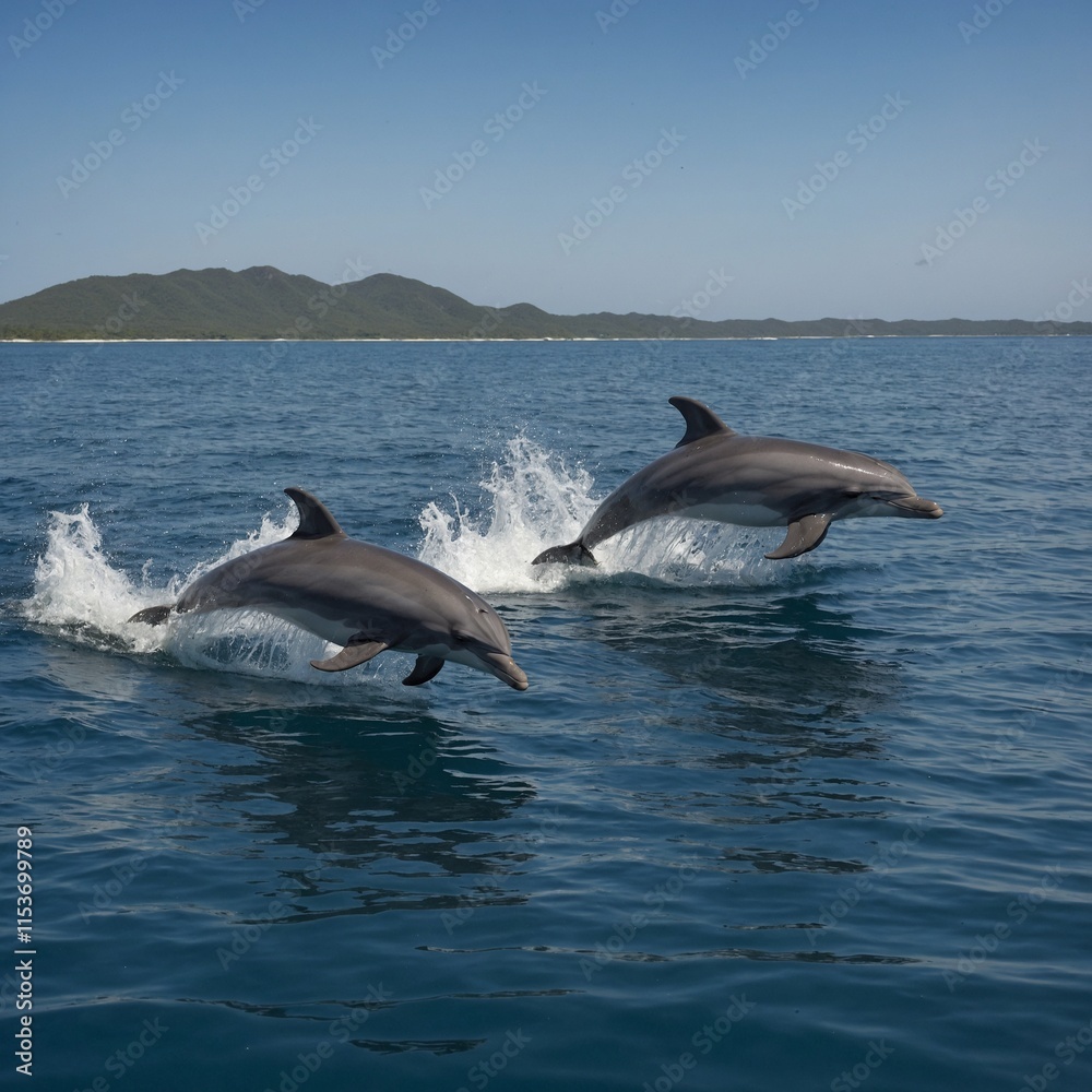Naklejka premium Research how dolphins use echolocation to find food.