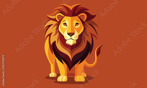 A angry lion vector artwork image illustration