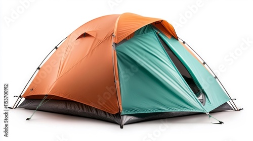 Camping tent isolated on white background. Generative AI photo