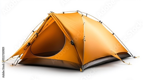 Portable camping tent isolated on white. Generative AI photo