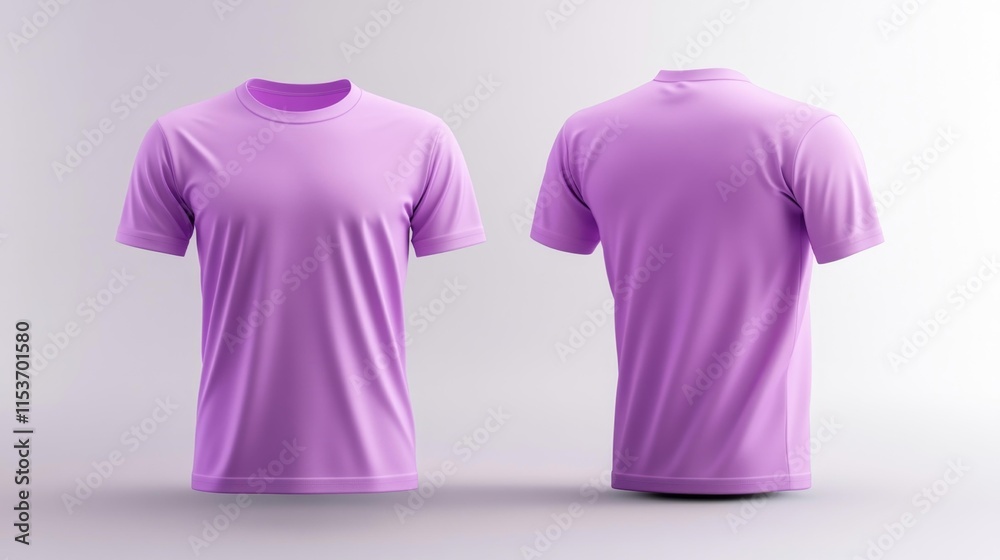 Lavender color T-shirt mockup on white background. Generative AI Lavender color T-shirt mockup on white background. Generative AI