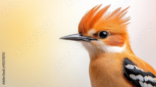 Close-up of Hoopoe on White Background. Generative AI photo