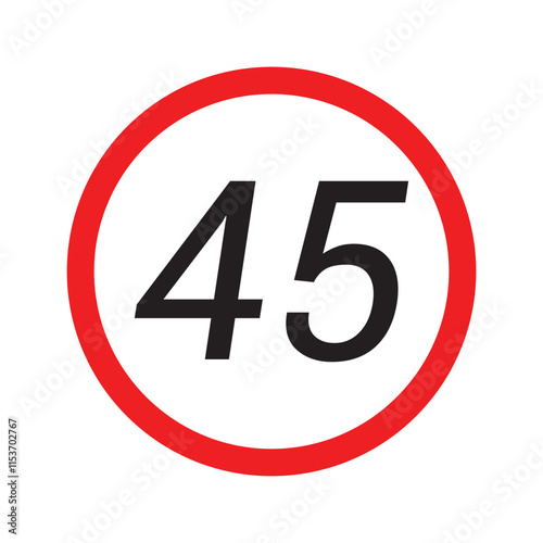 Speed limit highway sign collection. Restriction sign for car drivers not to exceed the speed over 10, 20, 30, 40, 50, 60, 70, 80, 90 and 100 kilometers per hour vector illustration in eps 10.