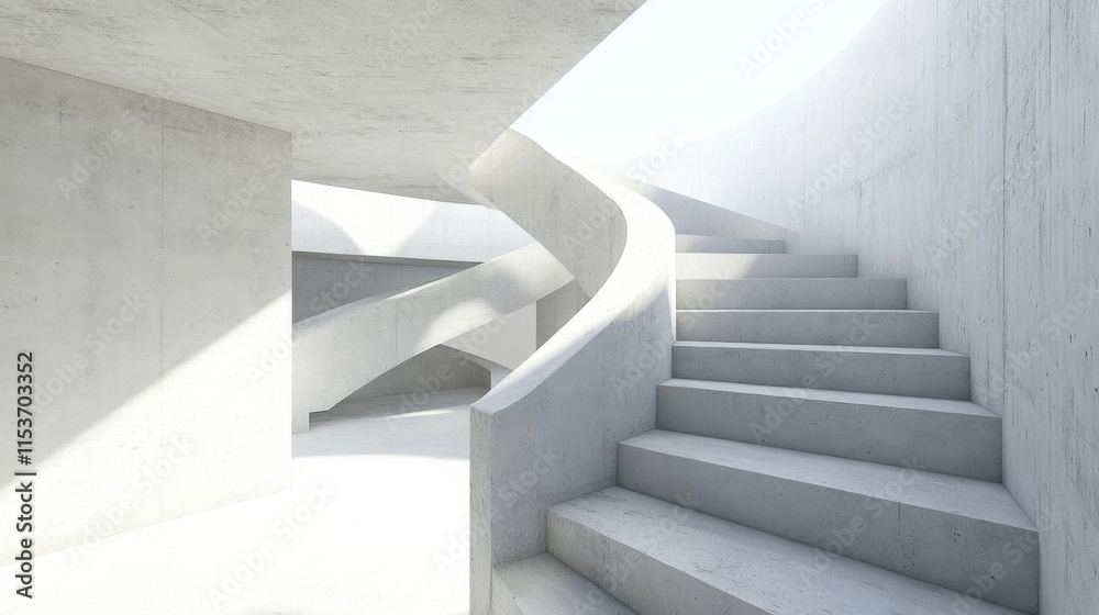 Fototapeta premium Modern Spiral Staircase with Geometric Designs