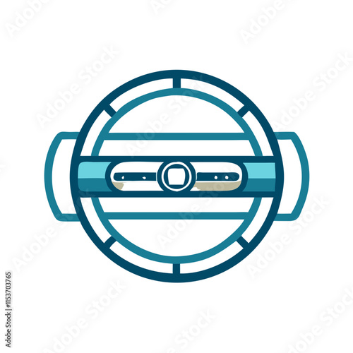 Circular level tool for precise alignment and leveling on a transparent background