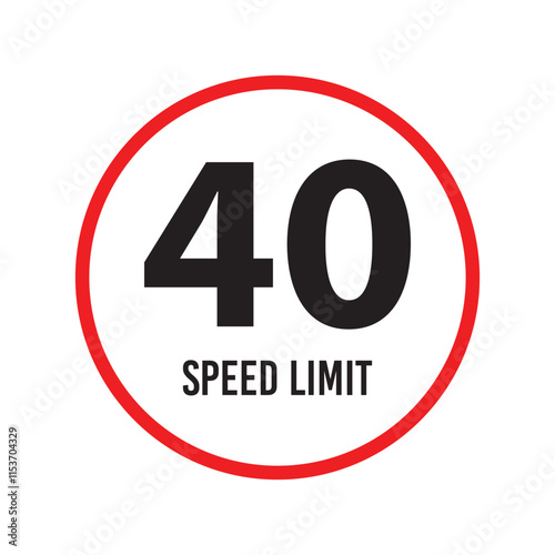 Speed limit signs and symbols depicting speed limits ranging from 5 to 100, featuring a standard design with black text on red circles. Vector illustration in eps 10.