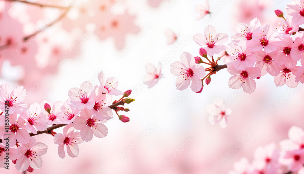 Fototapeta premium Pink cherry blossoms in full bloom