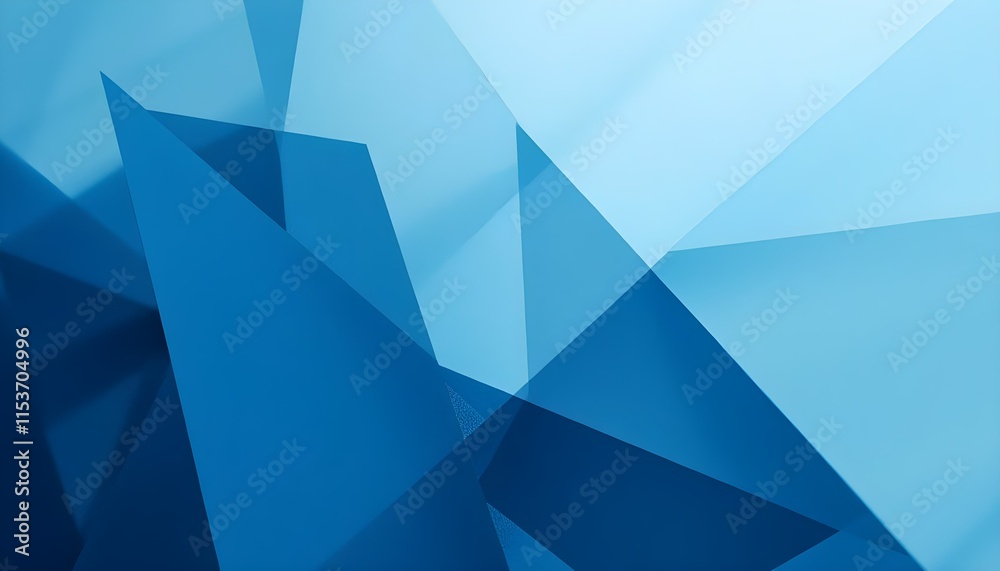 Obraz premium A blue abstract background with overlapping layers of transparent glass.