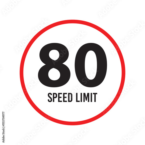 Speed limit signs and symbols depicting speed limits ranging from 5 to 100, featuring a standard design with black text on red circles. Vector illustration in eps 10.