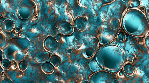 Seamless copper metal texture with natural verdigris patina. Verdigris. Illustration