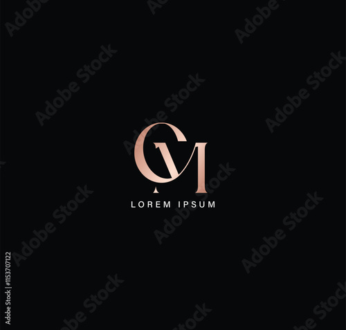 cm letter modern style fashion brand luxury style design modern style creative golden wordmark design typography illustration, cm wordmark, mc logo