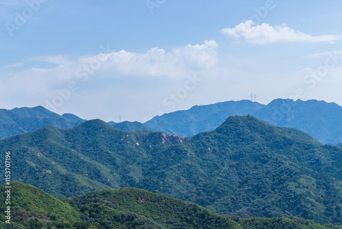 Badaling Great Wall, Beijing, China green mountain natural scenery