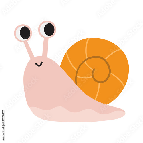 Cute snail vector cartoon illustration