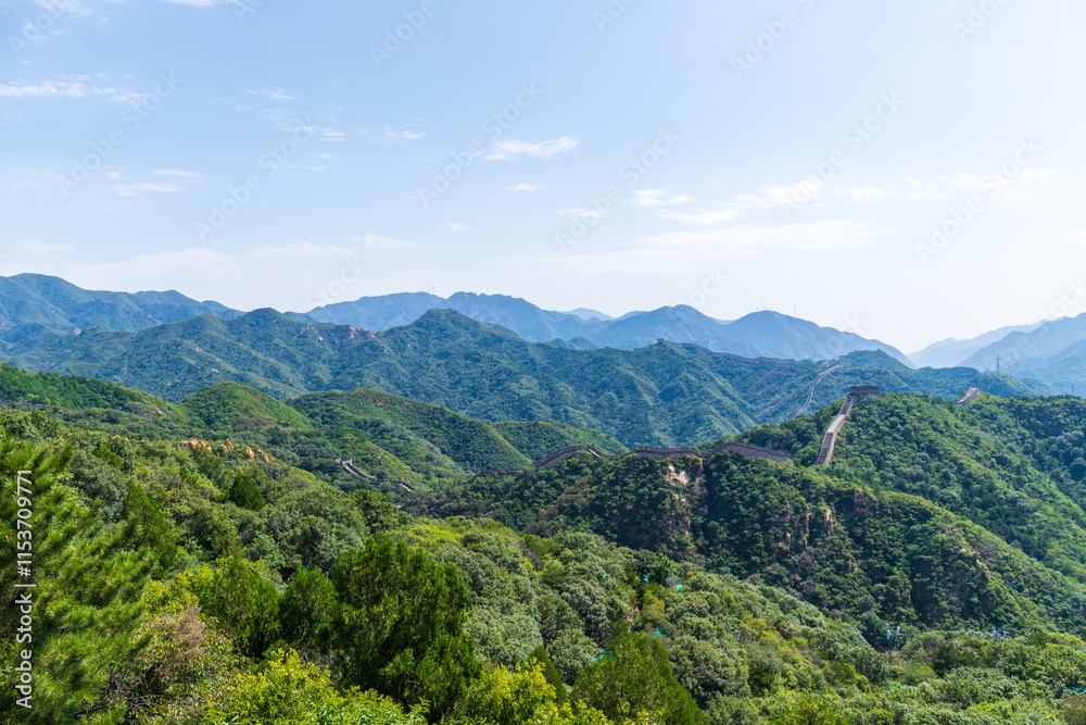 View of Badaling Great Wall in Beijing, China View of Badaling Great Wall in Beijing, China