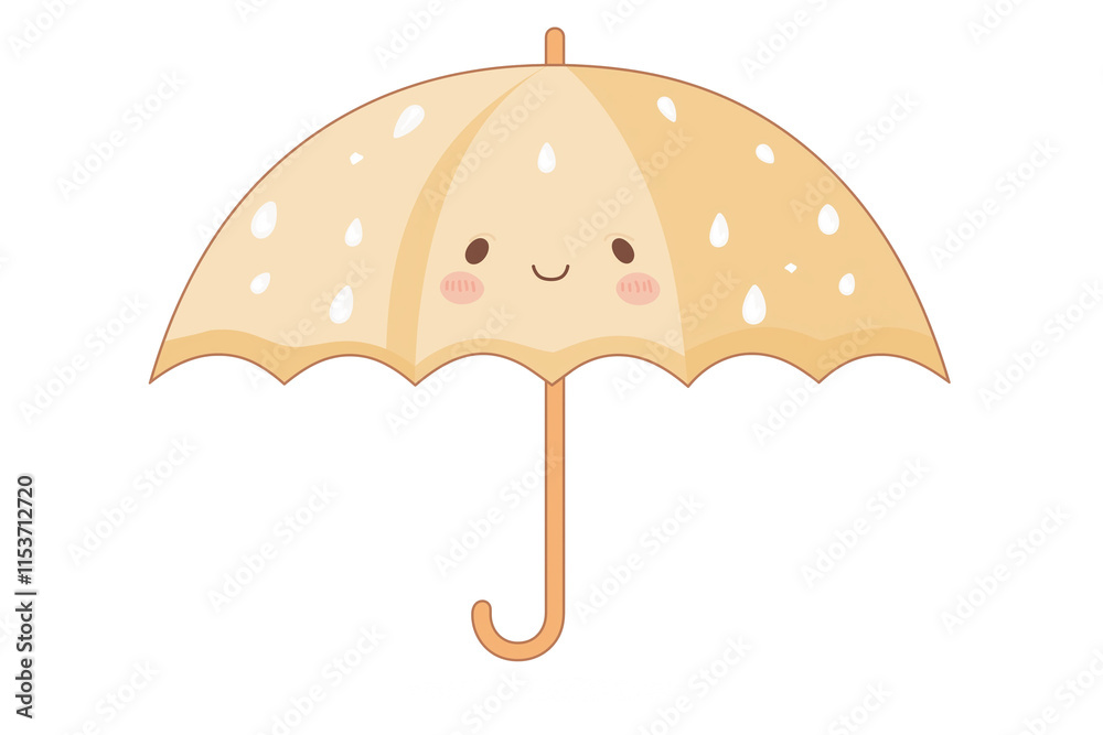 Cute, kawaii beige umbrella clipart, for kids with a white background.
Cute, kawaii beige umbrella clipart, for kids with a white background.
