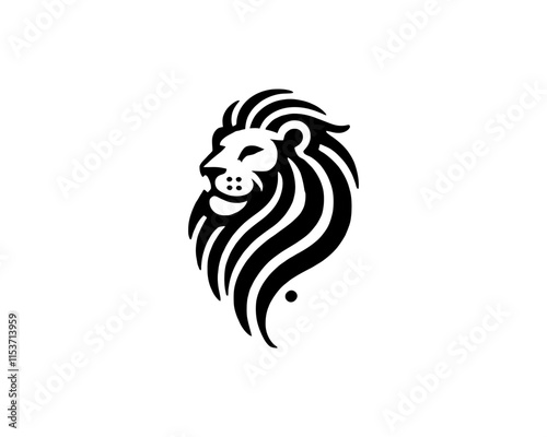 Wallpaper Mural Lion head logo, lion head icon, lion face logo. Simple silhouette. Flat style. Logo design template. Vector illustration. Animal logotype concept. Torontodigital.ca