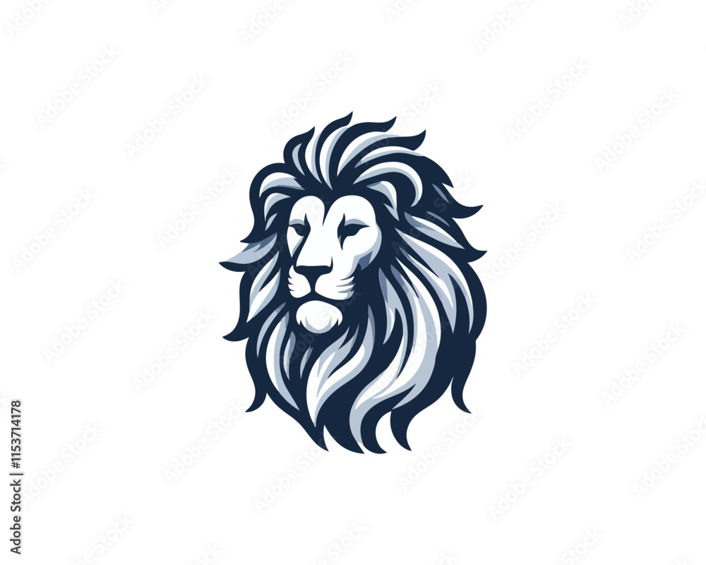 custom made wallpaper toronto digitalLion head logo, lion head icon, lion face logo. Simple silhouette. Flat style. Logo design template. Vector illustration. Animal logotype concept.