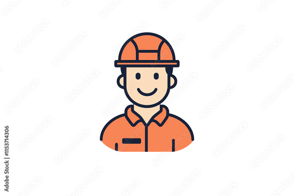A simple flat icon of a unisex worker A simple flat icon of a unisex worker