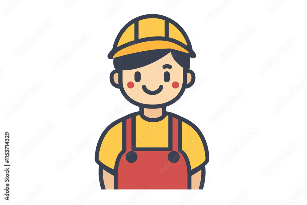 A simple flat icon of a unisex worker A simple flat icon of a unisex worker