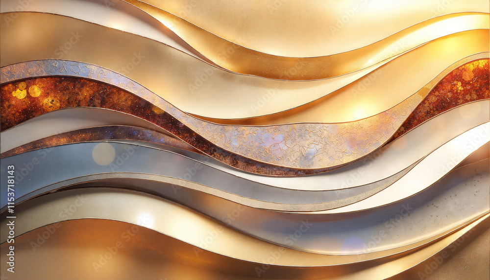 Abstract layered gold and bronze metallic waves
Abstract layered gold and bronze metallic waves