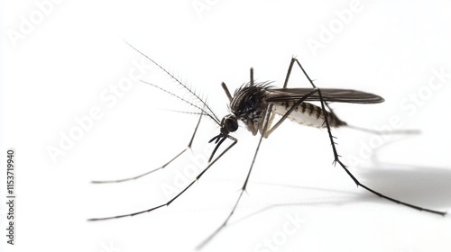Mosquito isolated on white.