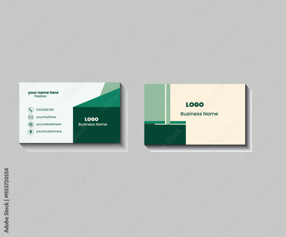 Fototapeta premium Creative Business card design template, Clean professional business card template, visiting card, business card template.