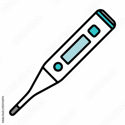 Handheld Thermometer Minimal Vector Graphic.