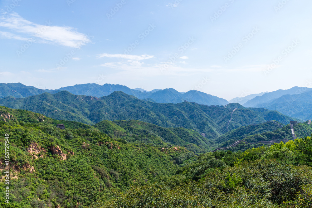 Badaling Great Wall, Beijing, China green mountain natural scenery
