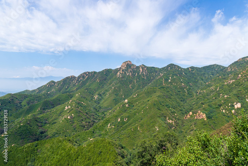 Badaling Great Wall, Beijing, China green mountain natural scenery
