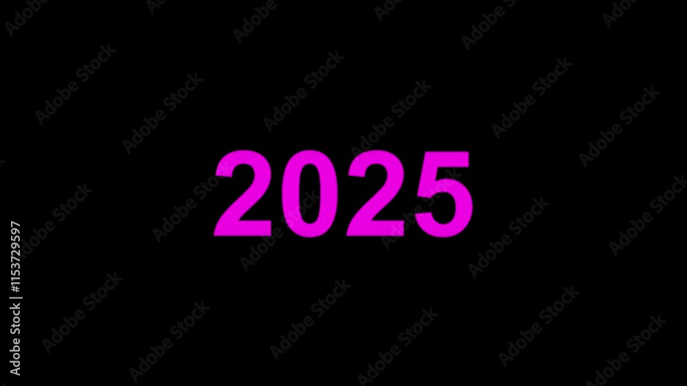 Timeline Scroll from 2015 to 2025 on Black Background .