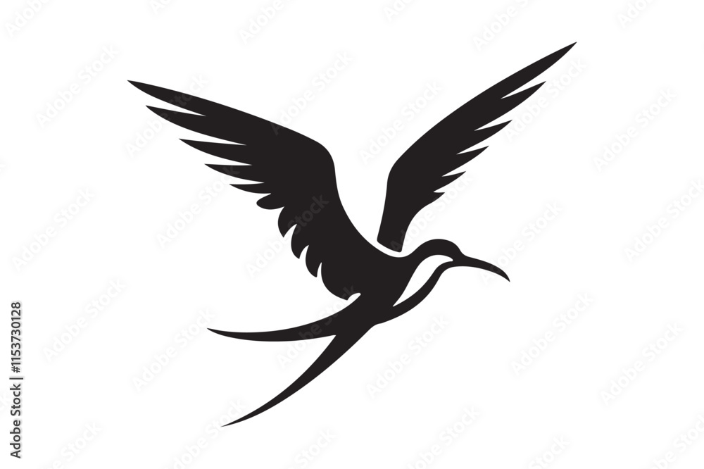 Fototapeta premium Minimalist Frigate Bird Silhouette for Creative Projects
