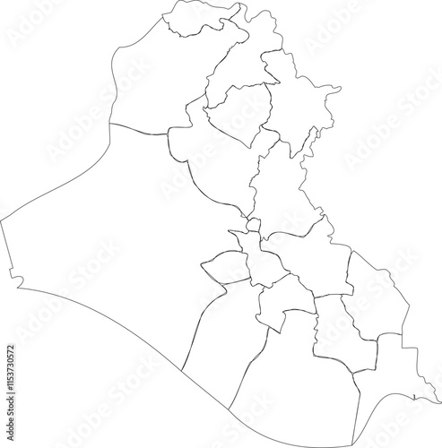 Outline Map of Iraq Vector Illustration