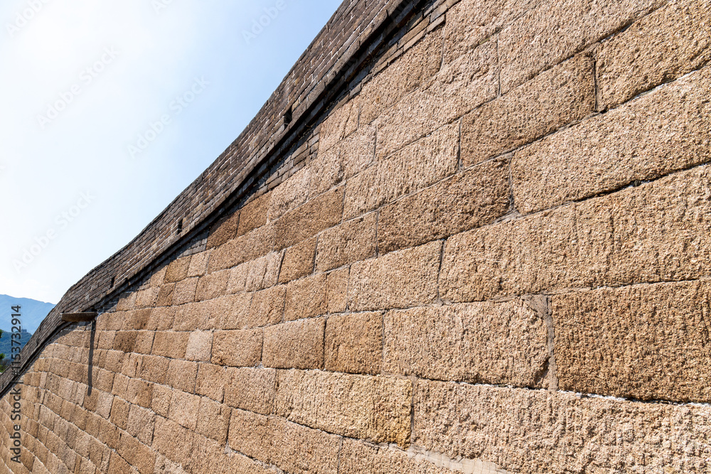 The wall of Badaling Great Wall in Beijing, China The wall of Badaling Great Wall in Beijing, China
